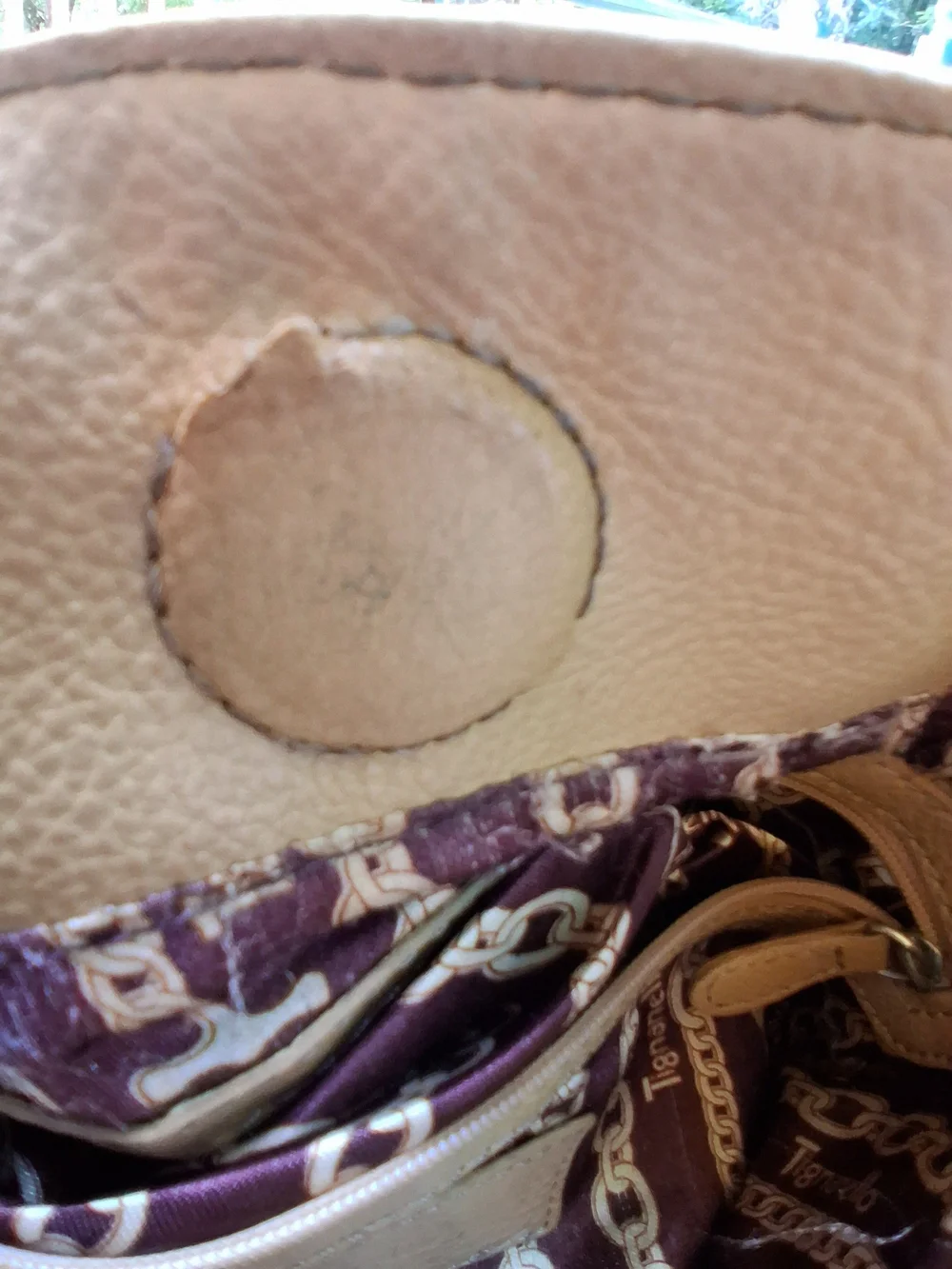 Vintage Tiganello Pebble Leather Shoulder Bag Tan